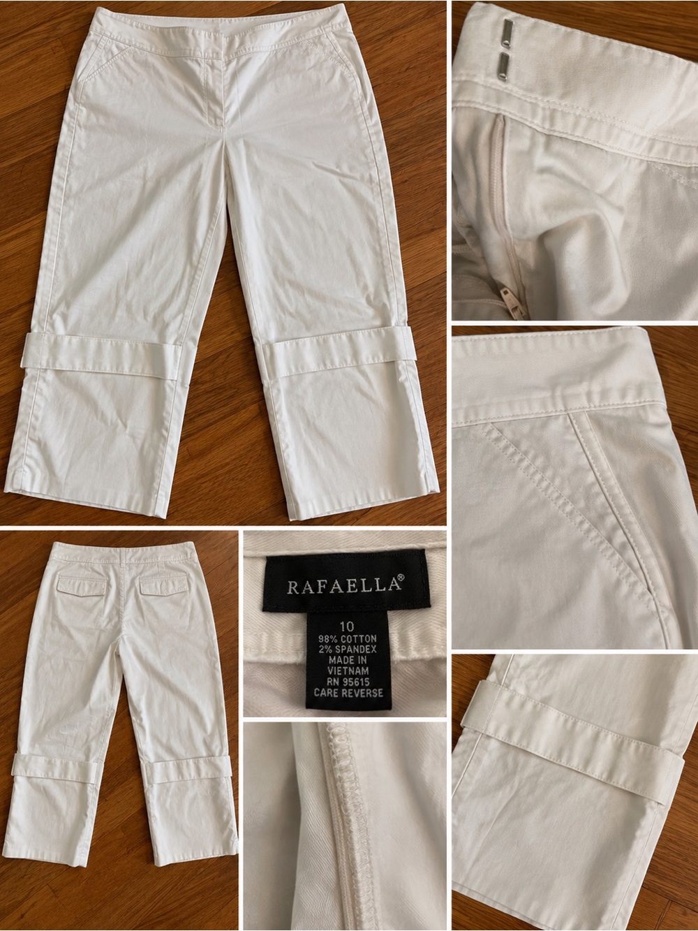 Rafaella White Cotton Stretch Cropped Jeans